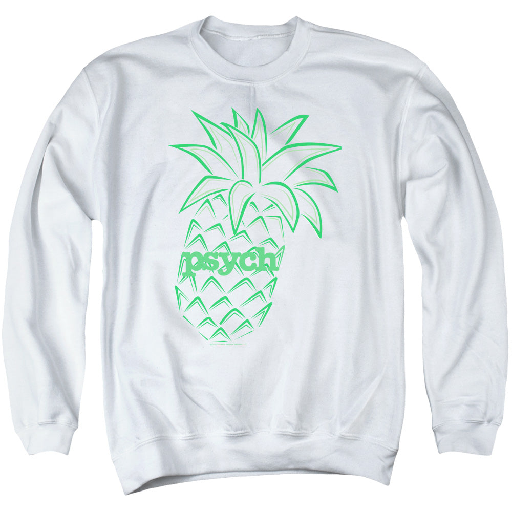 PSYCH : PINEAPPLE ADULT CREW NECK SWEATSHIRT WHITE SM