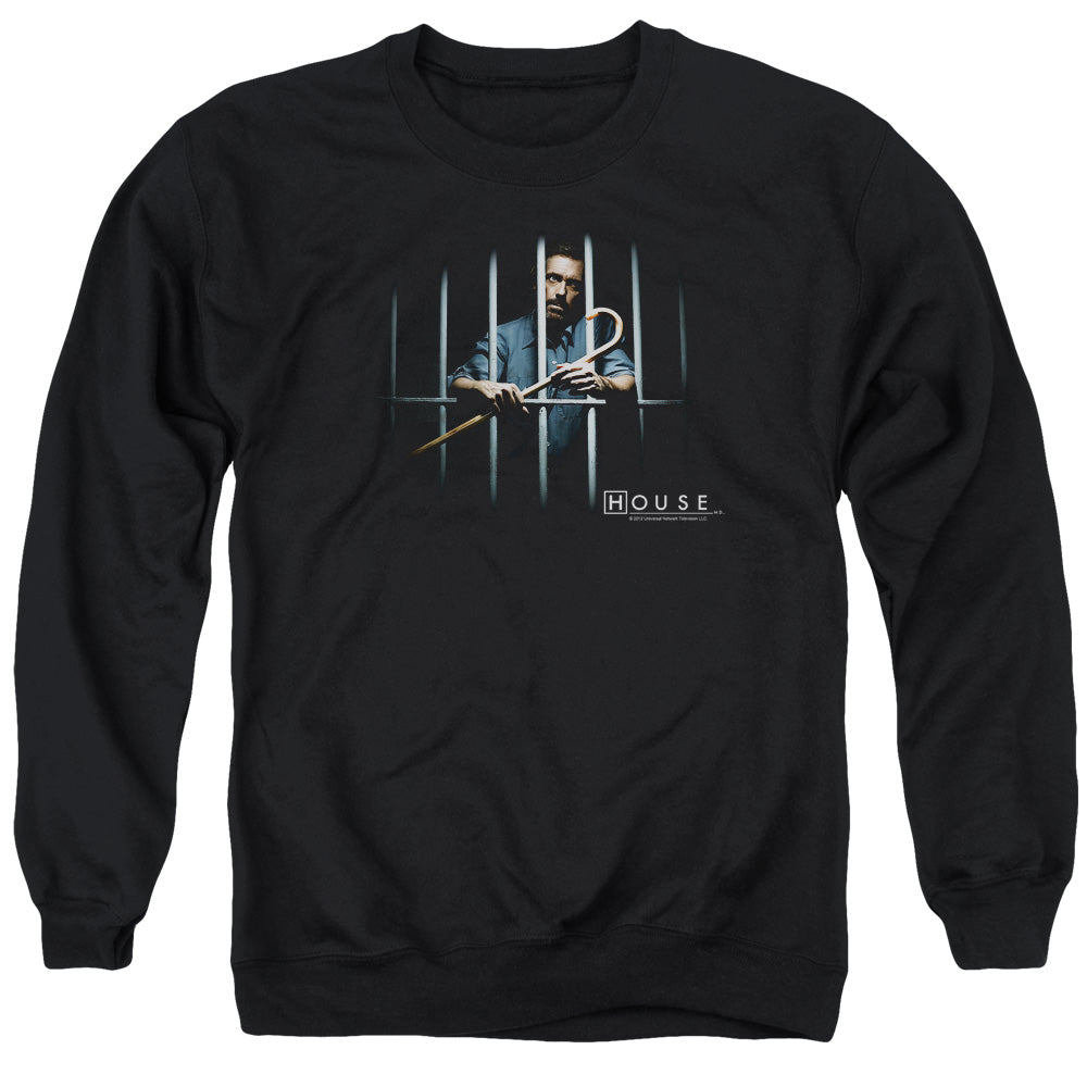 HOUSE : BEHIND BARS ADULT CREW NECK SWEATSHIRT BLACK 2X