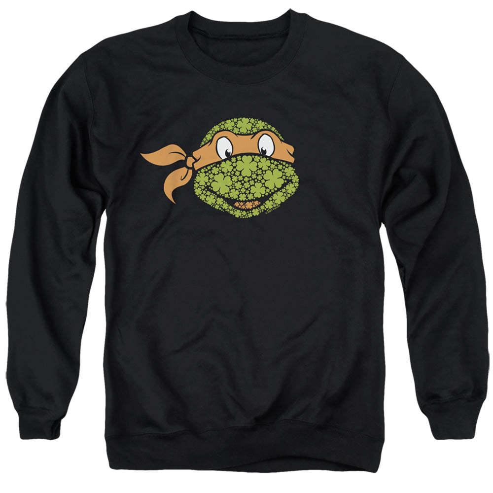 TEENAGE MUTANT NINJA TURTLES : ST. PATRICK'S DAY CLOVER MICHELANGELO ADULT CREW SWEAT Black 2X