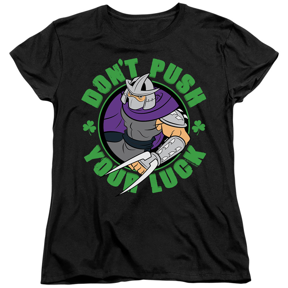 TEENAGE MUTANT NINJA TURTLES : ST. PATRICK'S DAY SHREDDER LUCK WOMENS SHORT SLEEVE Black MD