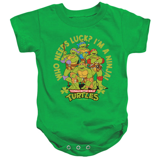 TEENAGE MUTANT NINJA TURTLES : ST. PATRICK'S DAY WHO NEEDS LUCK INFANT SNAPSUIT Kelly Green MD (12 Mo)