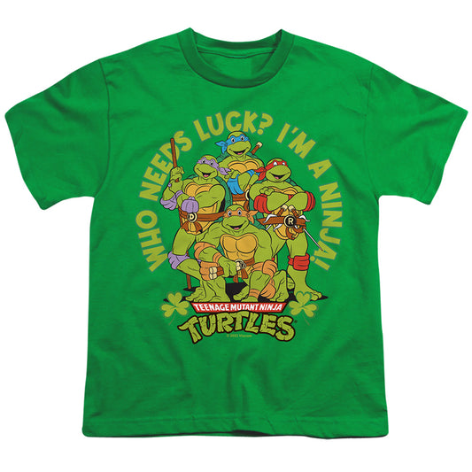 TEENAGE MUTANT NINJA TURTLES : ST. PATRICK'S DAY WHO NEEDS LUCK S\S YOUTH 18\1 Kelly Green LG