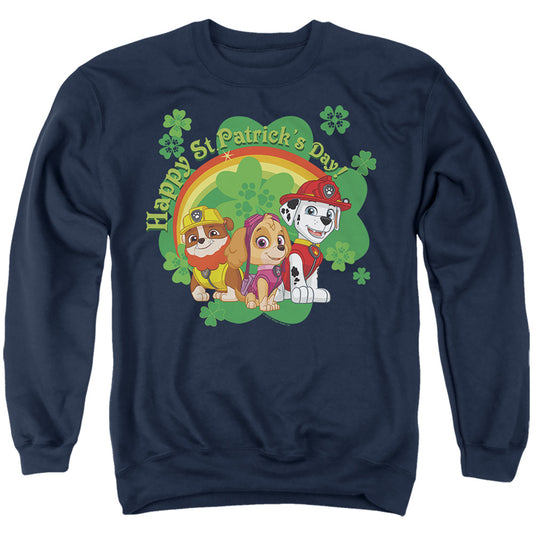 PAW PATROL : ST. PATRICK'S DAY TEAM ADULT CREW SWEAT Navy 2X