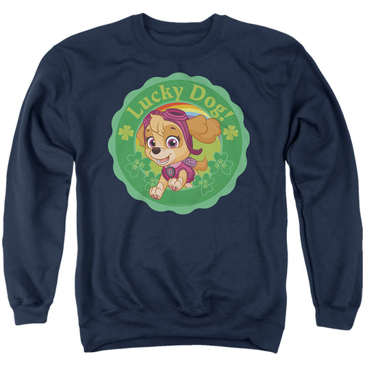 PAW PATROL : ST. PATRICK'S DAY LUCKY DOG ADULT CREW SWEAT Navy 2X