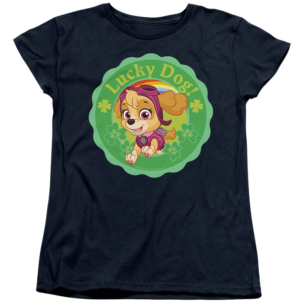 PAW PATROL : ST. PATRICK'S DAY LUCKY DOG WOMENS SHORT SLEEVE Navy 2X