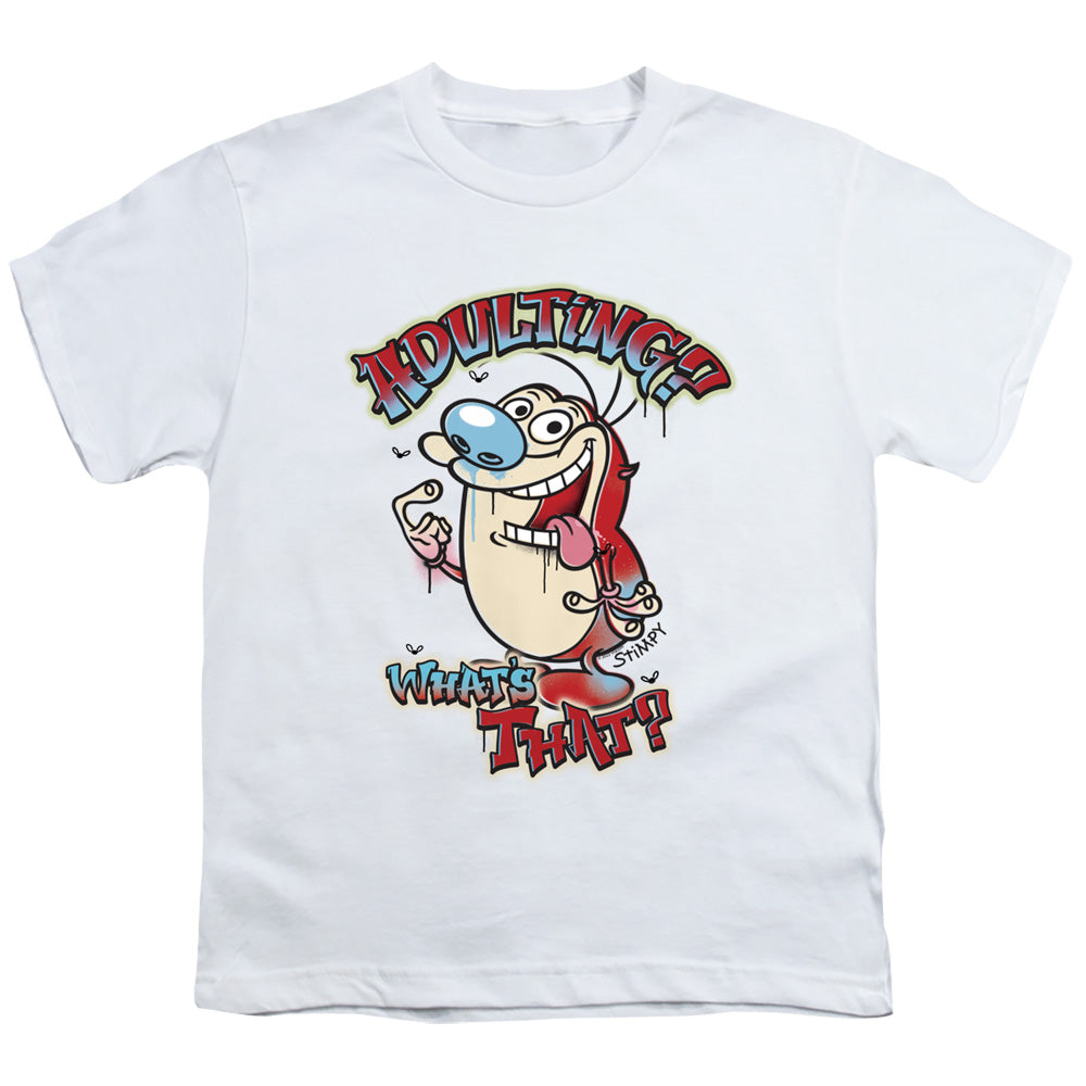 REN AND STIMPY : ADULTING WHATS THAT? S\S YOUTH 18\1 White LG