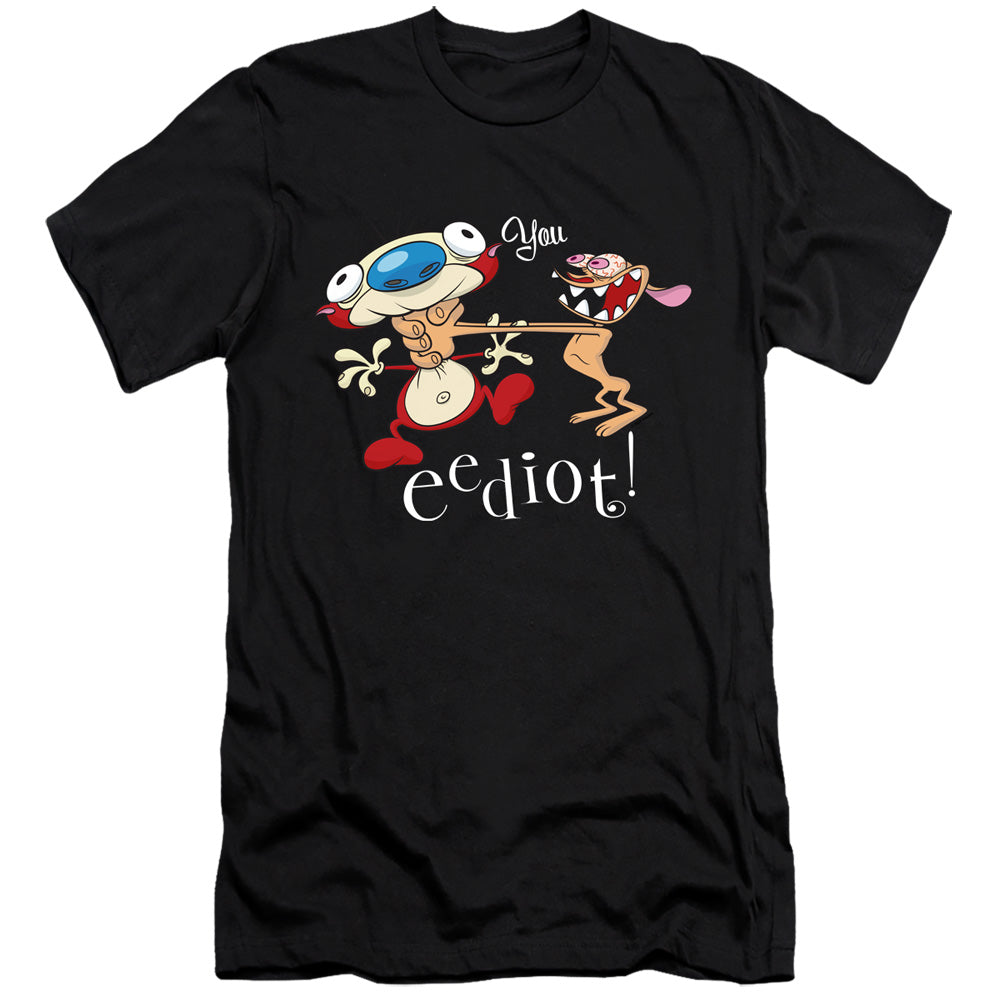 REN AND STIMPY : YOU EEDIOT  PREMIUM CANVAS ADULT SLIM FIT 30\1 Black 2X