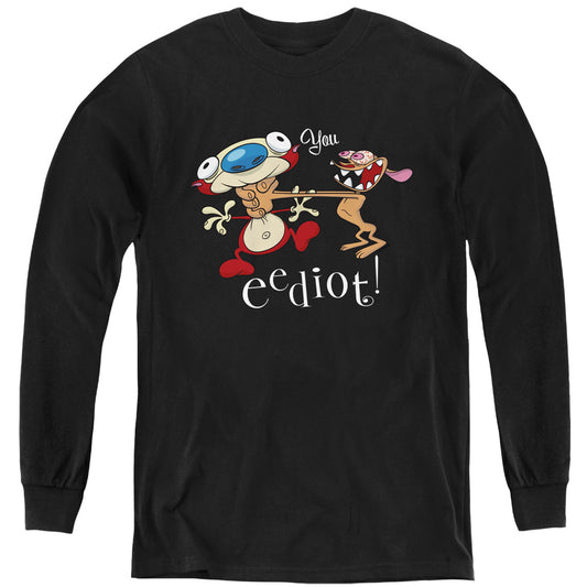 REN AND STIMPY : YOU EEDIOT L\S YOUTH Black XL