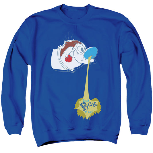 REN AND STIMPY : DON'T PICK AT ME! ADULT CREW SWEAT Royal Blue 2X