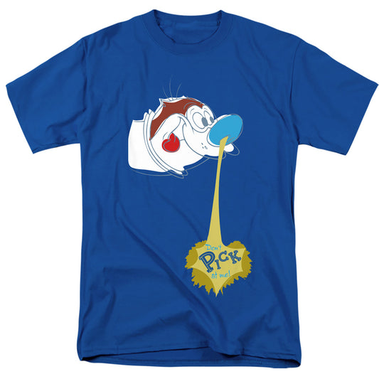 REN AND STIMPY : DON'T PICK AT ME! S\S ADULT 18\1 Royal Blue 2X