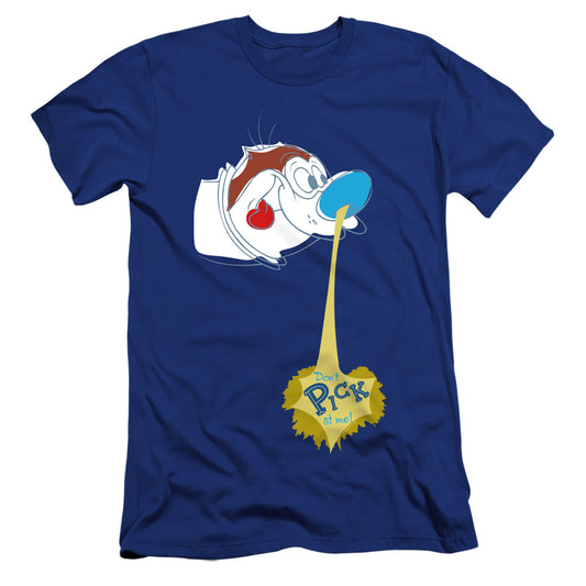 REN AND STIMPY : DON'T PICK AT ME!  PREMIUM CANVAS ADULT SLIM FIT 30\1 Royal Blue 2X