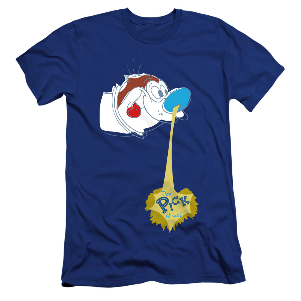 REN AND STIMPY : DON'T PICK AT ME!  PREMIUM CANVAS ADULT SLIM FIT 30\1 Royal Blue LG