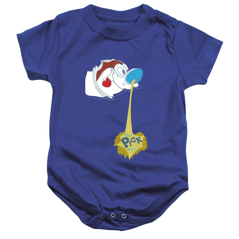 REN AND STIMPY : DON'T PICK AT ME! INFANT SNAPSUIT Royal Blue LG (18 Mo)