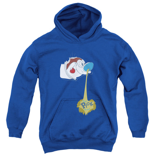 REN AND STIMPY : DON'T PICK AT ME! YOUTH PULL OVER HOODIE Royal Blue LG