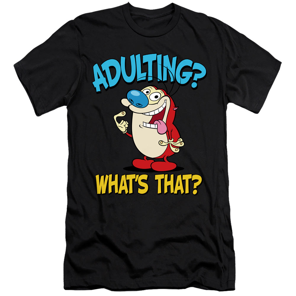 REN AND STIMPY : ADULTING 2  PREMIUM CANVAS ADULT SLIM FIT 30\1 Black XL