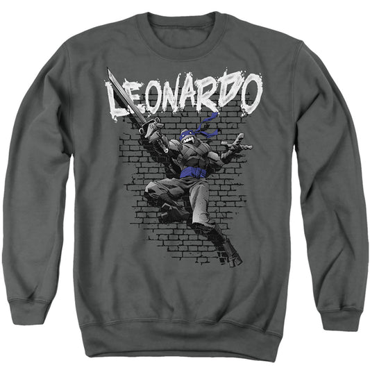 TEENAGE MUTANT NINJA TURTLES : TMNT LEONARDO ADULT CREW SWEAT Charcoal LG