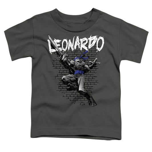 TEENAGE MUTANT NINJA TURTLES : TMNT LEONARDO S\S TODDLER TEE Charcoal MD (3T)