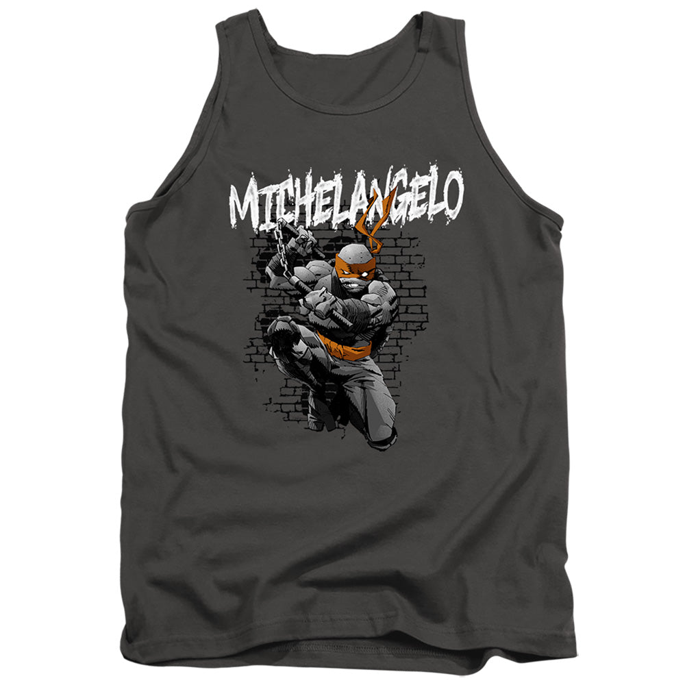 TEENAGE MUTANT NINJA TURTLES : TMNT MICHELANGELO ADULT TANK Charcoal 2X