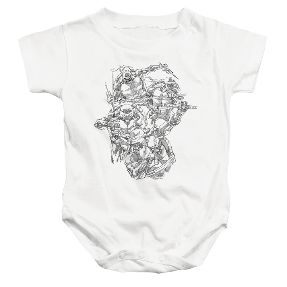 TEENAGE MUTANT NINJA TURTLES : SHINOBIS INFANT SNAPSUIT White SM (6 Mo)