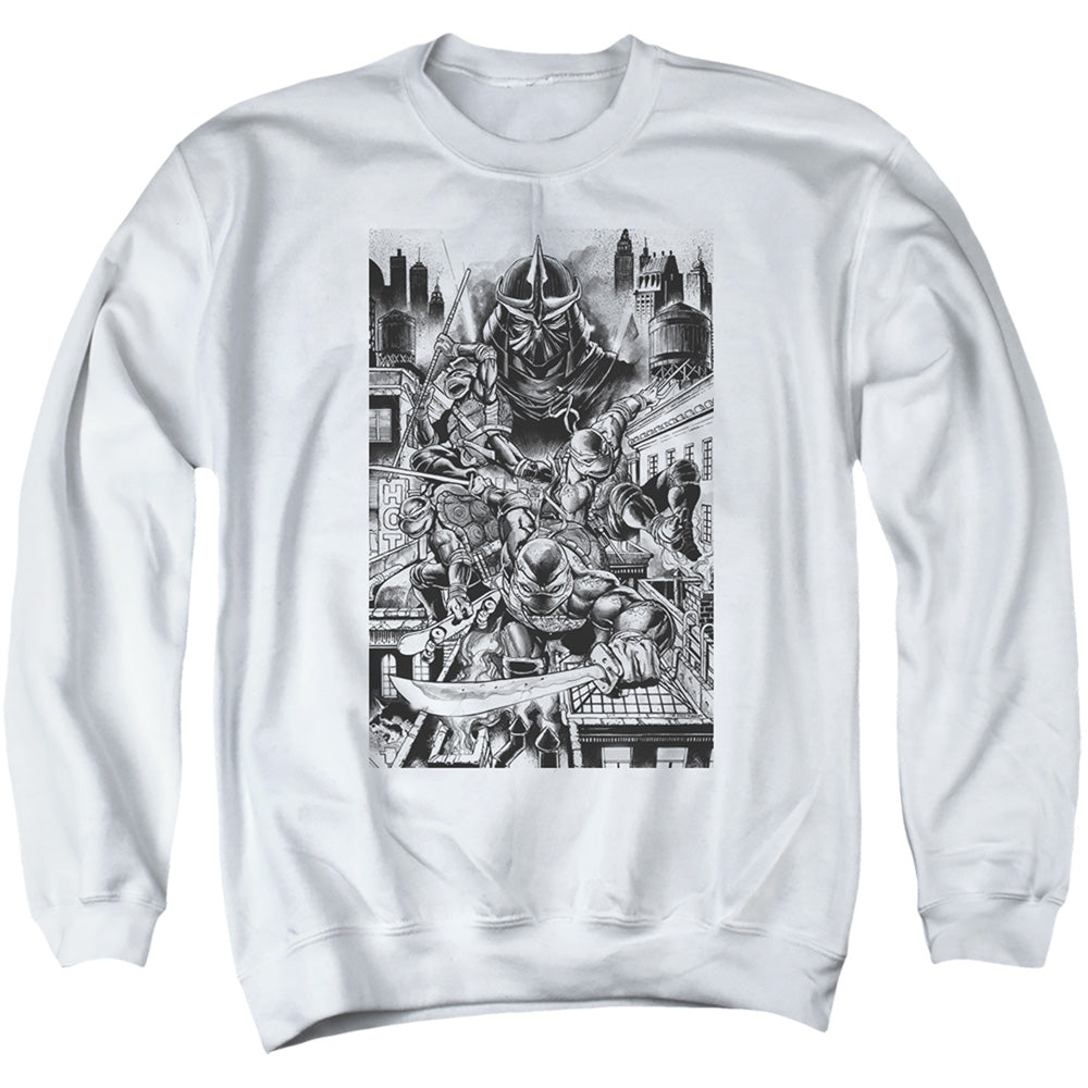 TEENAGE MUTANT NINJA TURTLES : TAKE DOWN SHREDDER ADULT CREW SWEAT White 2X