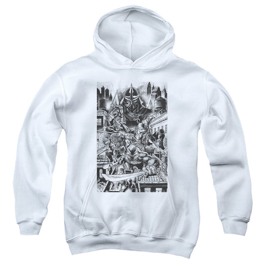 TEENAGE MUTANT NINJA TURTLES : TAKE DOWN SHREDDER YOUTH PULL OVER HOODIE White LG