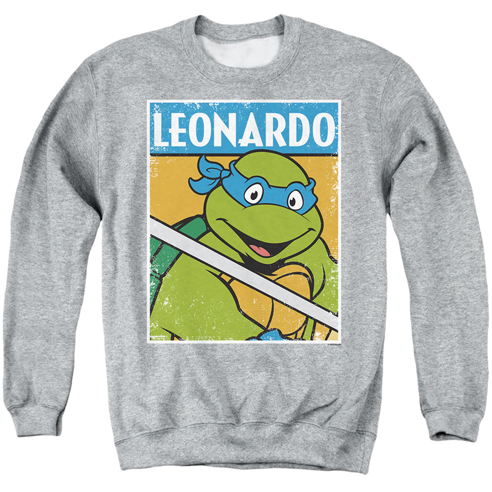 TEENAGE MUTANT NINJA TURTLES : TMNT LEO ADULT CREW SWEAT Athletic Heather 2X