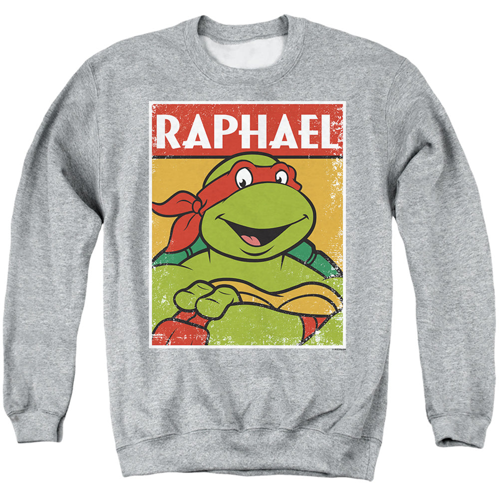 TEENAGE MUTANT NINJA TURTLES : TMNT RAPH ADULT CREW SWEAT Athletic Heather 2X