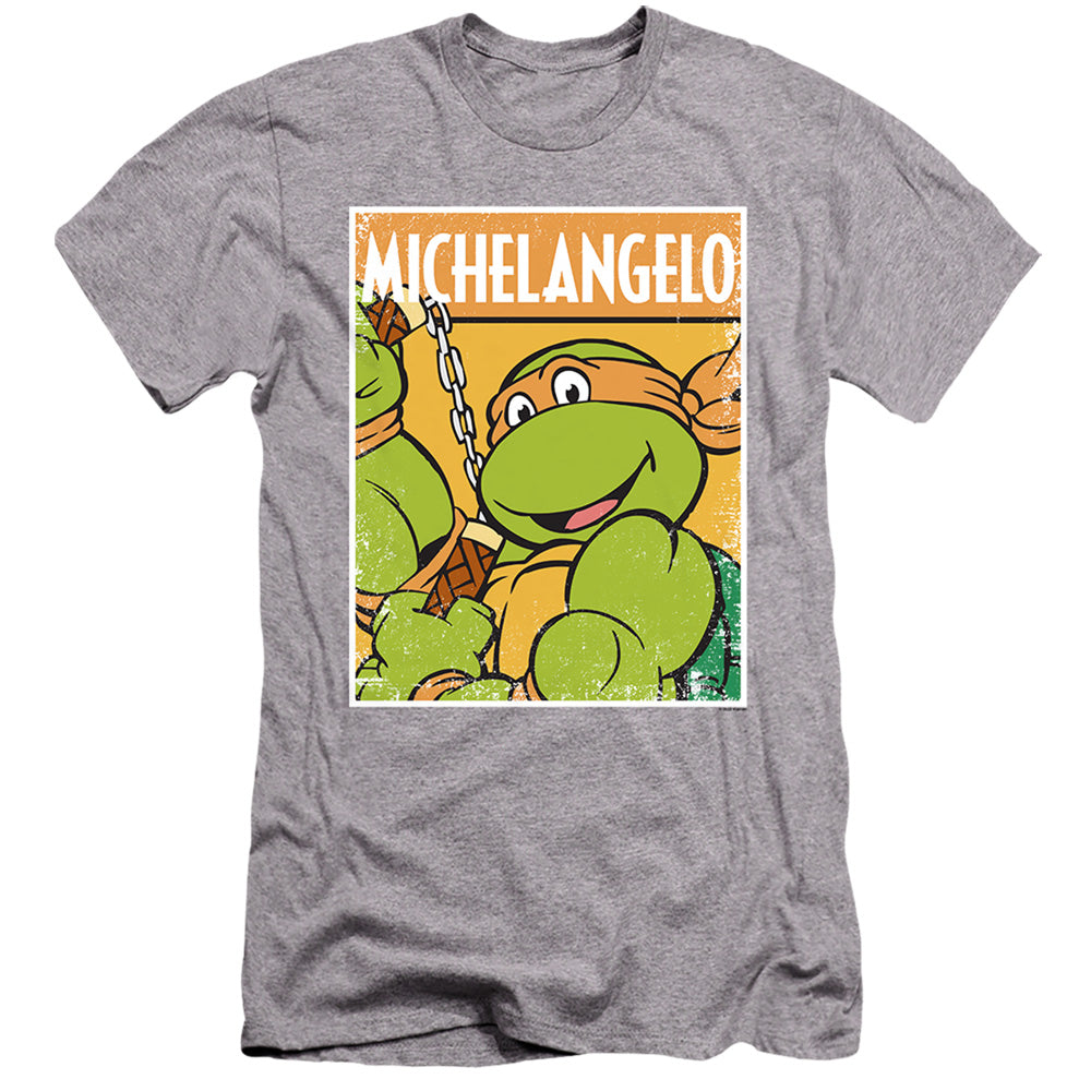 TEENAGE MUTANT NINJA TURTLES : TMNT MIKEY  PREMIUM CANVAS ADULT SLIM FIT 30\1 Athletic Heather SM