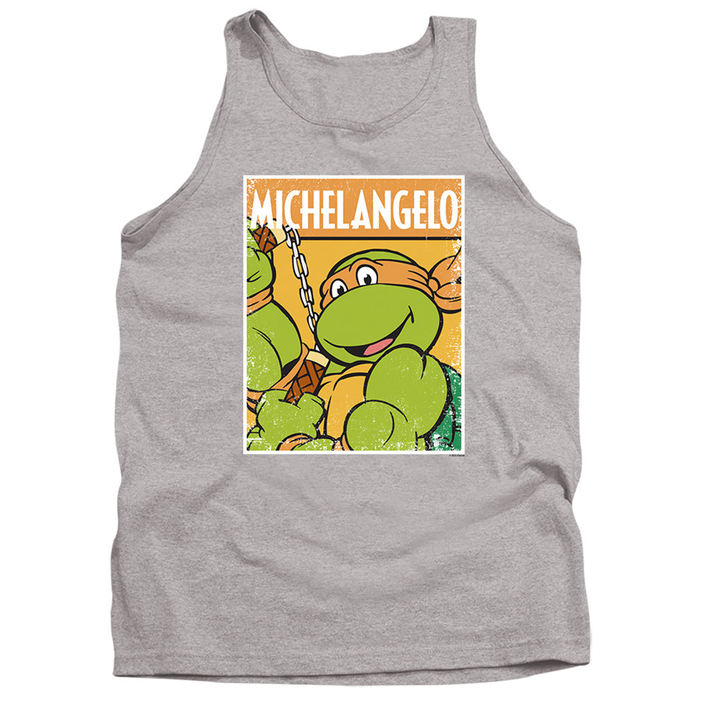 TEENAGE MUTANT NINJA TURTLES : TMNT MIKEY ADULT TANK Athletic Heather 2X