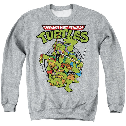 TEENAGE MUTANT NINJA TURTLES : TMNT GROUP ADULT CREW SWEAT Athletic Heather 2X