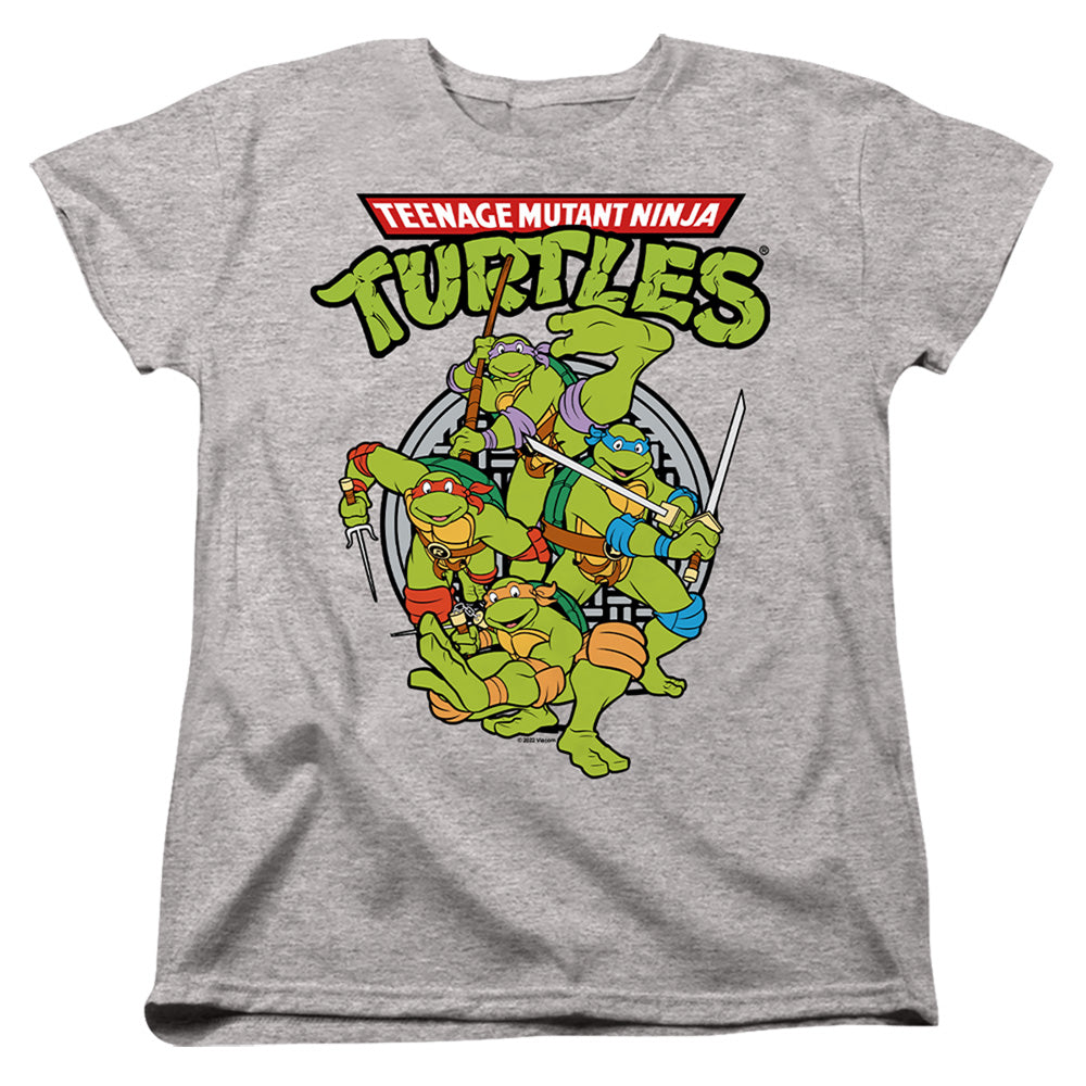 TEENAGE MUTANT NINJA TURTLES : TMNT GROUP WOMENS SHORT SLEEVE Athletic Heather 2X