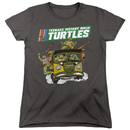 TEENAGE MUTANT NINJA TURTLES : TMNT VAN WOMENS SHORT SLEEVE Charcoal MD