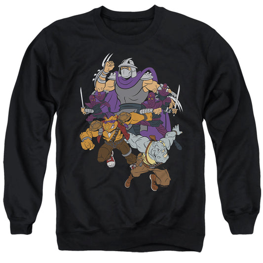 TEENAGE MUTANT NINJA TURTLES : SHREDDER AND FOOT CLAN ADULT CREW SWEAT Black 2X