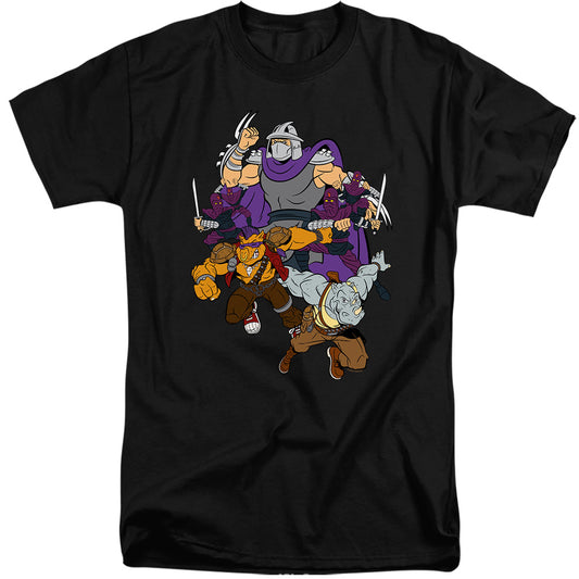 TEENAGE MUTANT NINJA TURTLES : SHREDDER AND FOOT CLAN ADULT TALL FIT SHORT SLEEVE Black XL