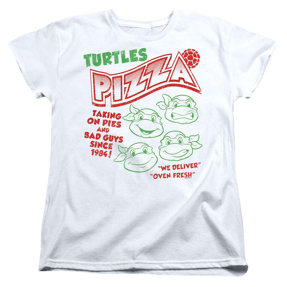 TEENAGE MUTANT NINJA TURTLES : TURTLES PIZZA WOMENS SHORT SLEEVE White SM