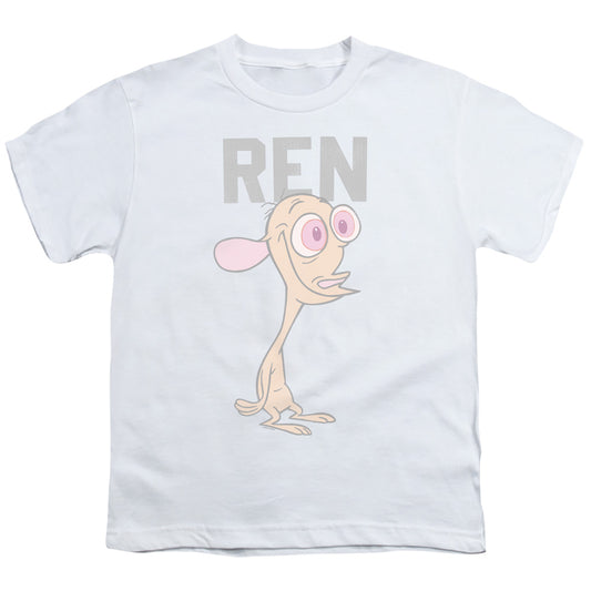 REN AND STIMPY : COLLEGIATE REN S\S YOUTH 18\1 White LG