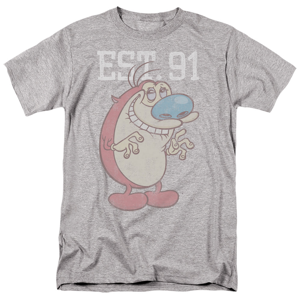 REN AND STIMPY : STIMPY EST S\S ADULT 18\1 Athletic Heather 2X