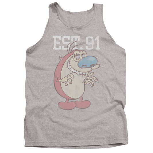 REN AND STIMPY : STIMPY EST ADULT TANK Athletic Heather 2X