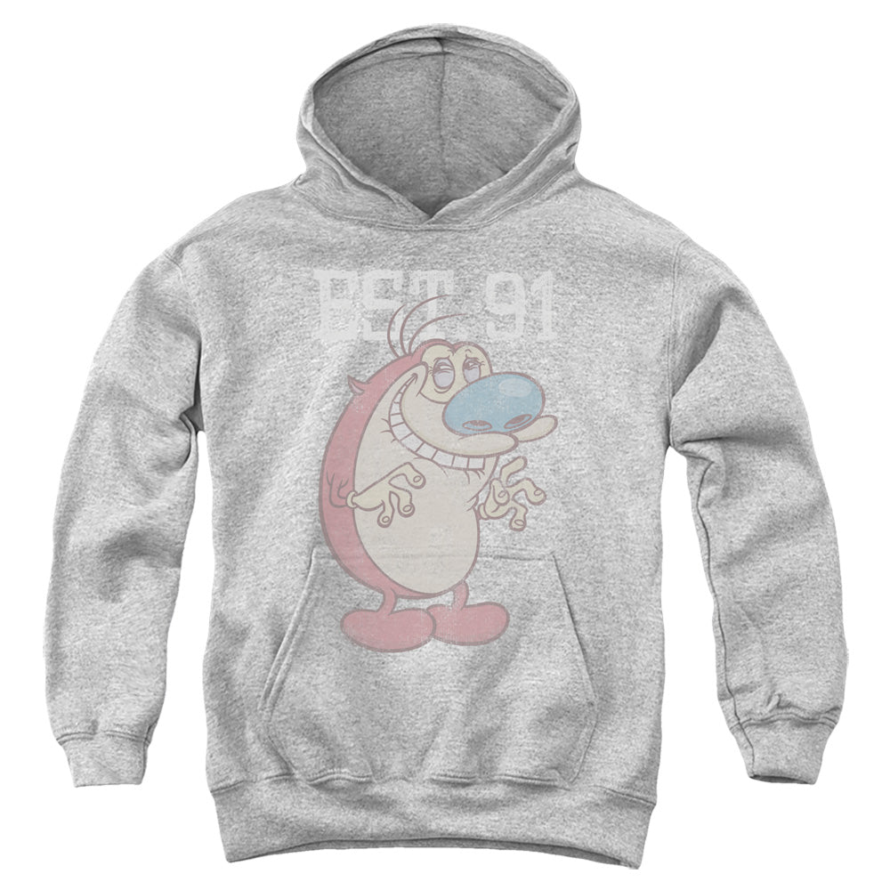 REN AND STIMPY : STIMPY EST YOUTH PULL OVER HOODIE Athletic Heather LG