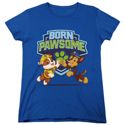 PAW PATROL : BORN PAWSOME WOMENS SHORT SLEEVE Royal Blue LG