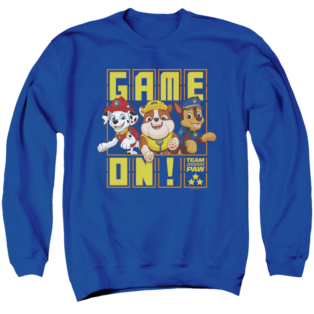 PAW PATROL : GAME ON TEAM PAW ADULT CREW SWEAT Royal Blue 2X