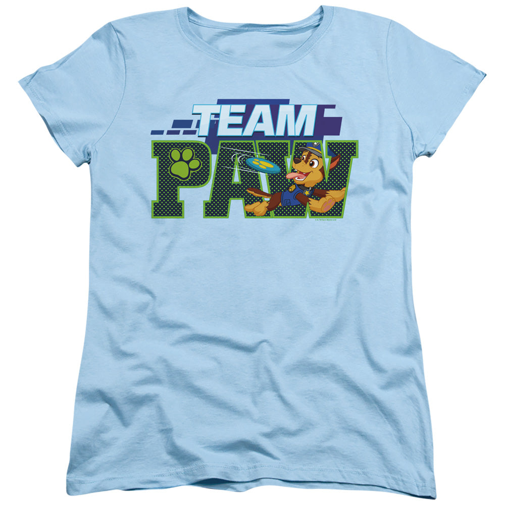 PAW PATROL : TEAM PAW CHASE WOMENS SHORT SLEEVE Light Blue 2X