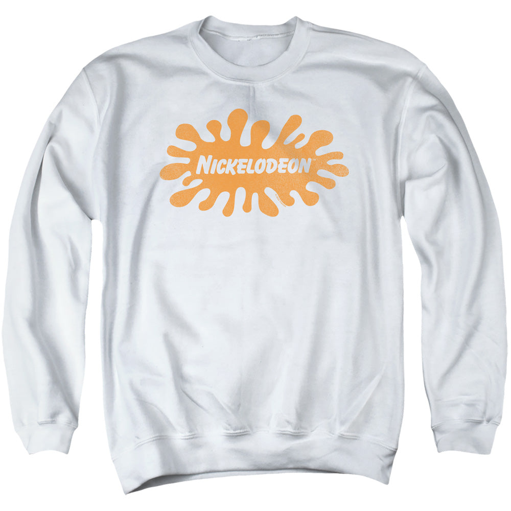 NICKELODEON BRAND : NICK RETRO SPLAT LOGO ADULT CREW SWEAT White 2X