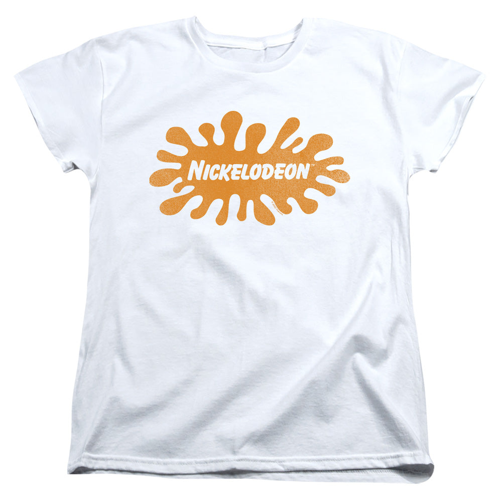 NICKELODEON BRAND : NICK RETRO SPLAT LOGO WOMENS SHORT SLEEVE White 2X