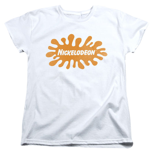 NICKELODEON BRAND : NICK RETRO SPLAT LOGO WOMENS SHORT SLEEVE White SM