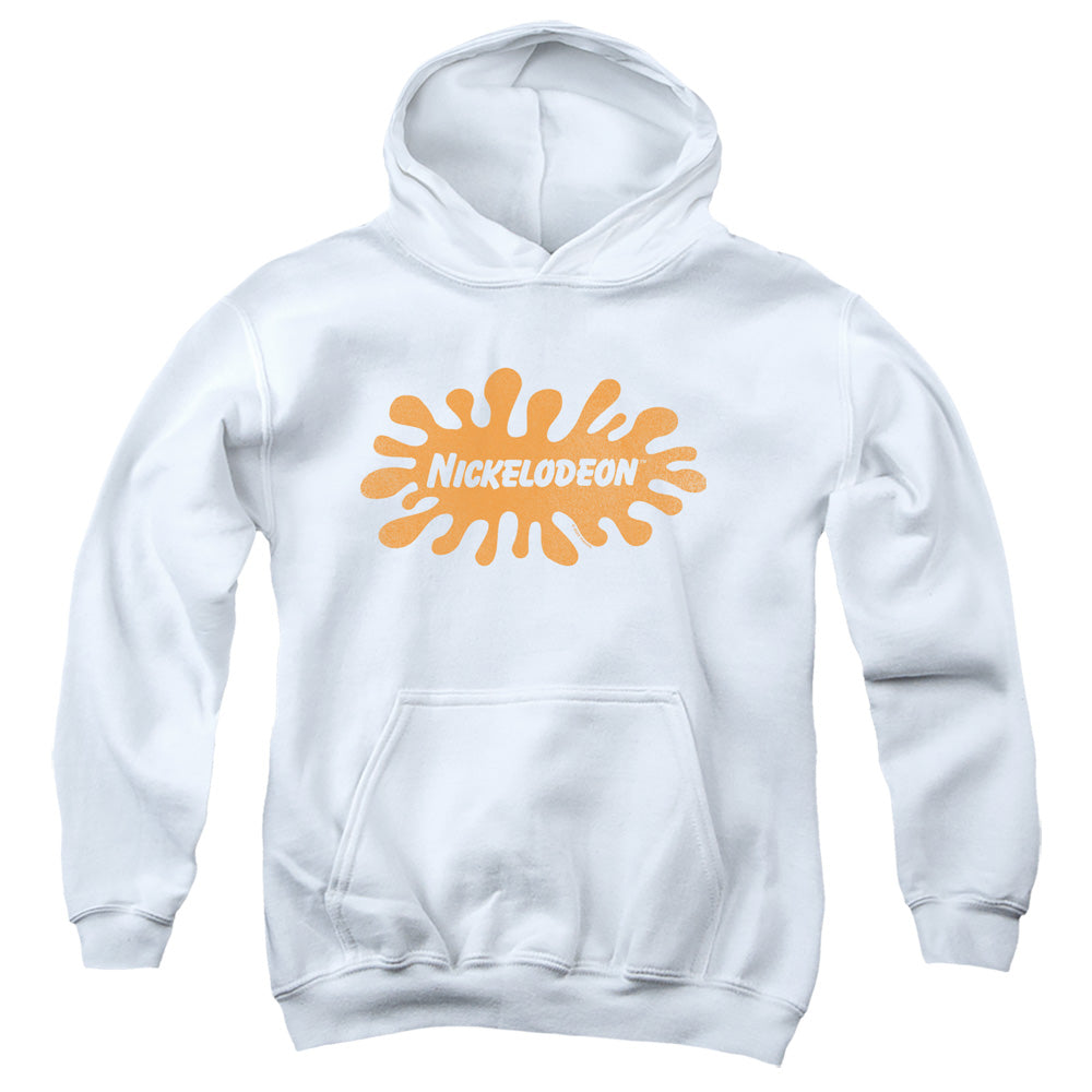 NICKELODEON BRAND : NICK RETRO SPLAT LOGO YOUTH PULL OVER HOODIE White LG