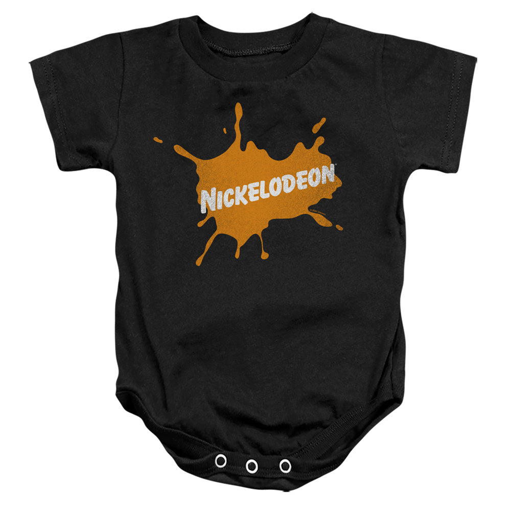 NICKELODEON BRAND : NICK RETRO BURST LOGO INFANT SNAPSUIT Black SM (6 Mo)