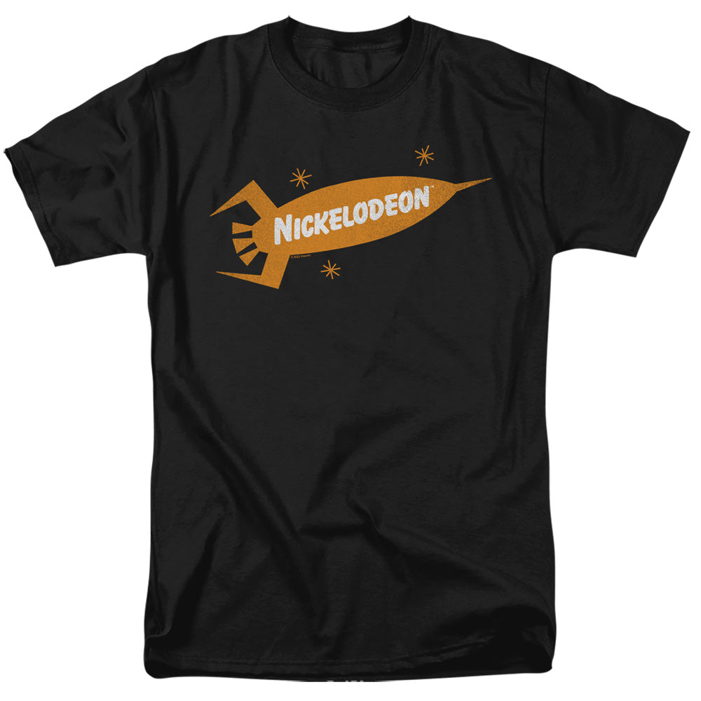 NICKELODEON BRAND : NICK RETRO ROCKET LOGO S\S ADULT 18\1 Black 2X