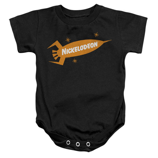 NICKELODEON BRAND : NICK RETRO ROCKET LOGO INFANT SNAPSUIT Black LG (18 Mo)