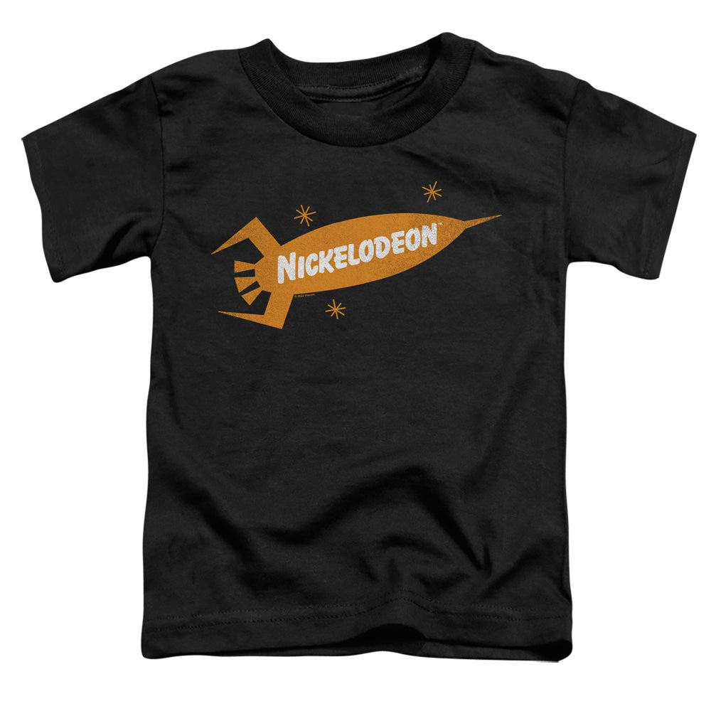 NICKELODEON BRAND : NICK RETRO ROCKET LOGO S\S TODDLER TEE Black LG (4T)